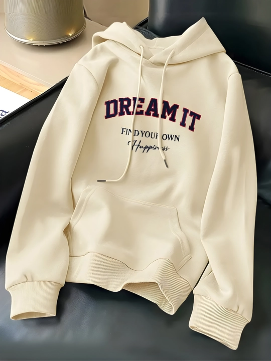 Женское худи с капюшоном DREAM IT, тёплое и мягкое, оверсайз