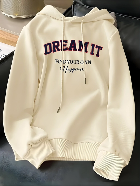 Женское худи с капюшоном DREAM IT, тёплое и мягкое, оверсайз