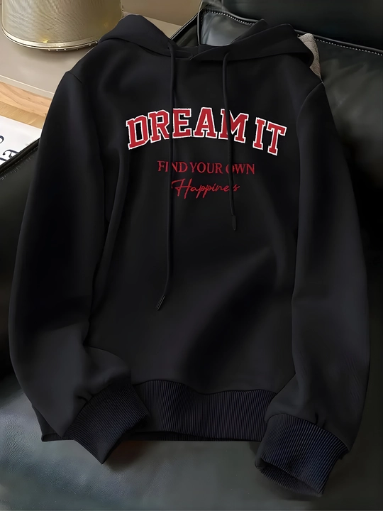Женское худи с капюшоном DREAM IT, тёплое и мягкое, оверсайз