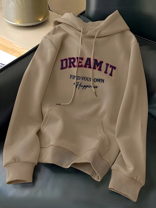 Женское худи с капюшоном DREAM IT, тёплое и мягкое, оверсайз