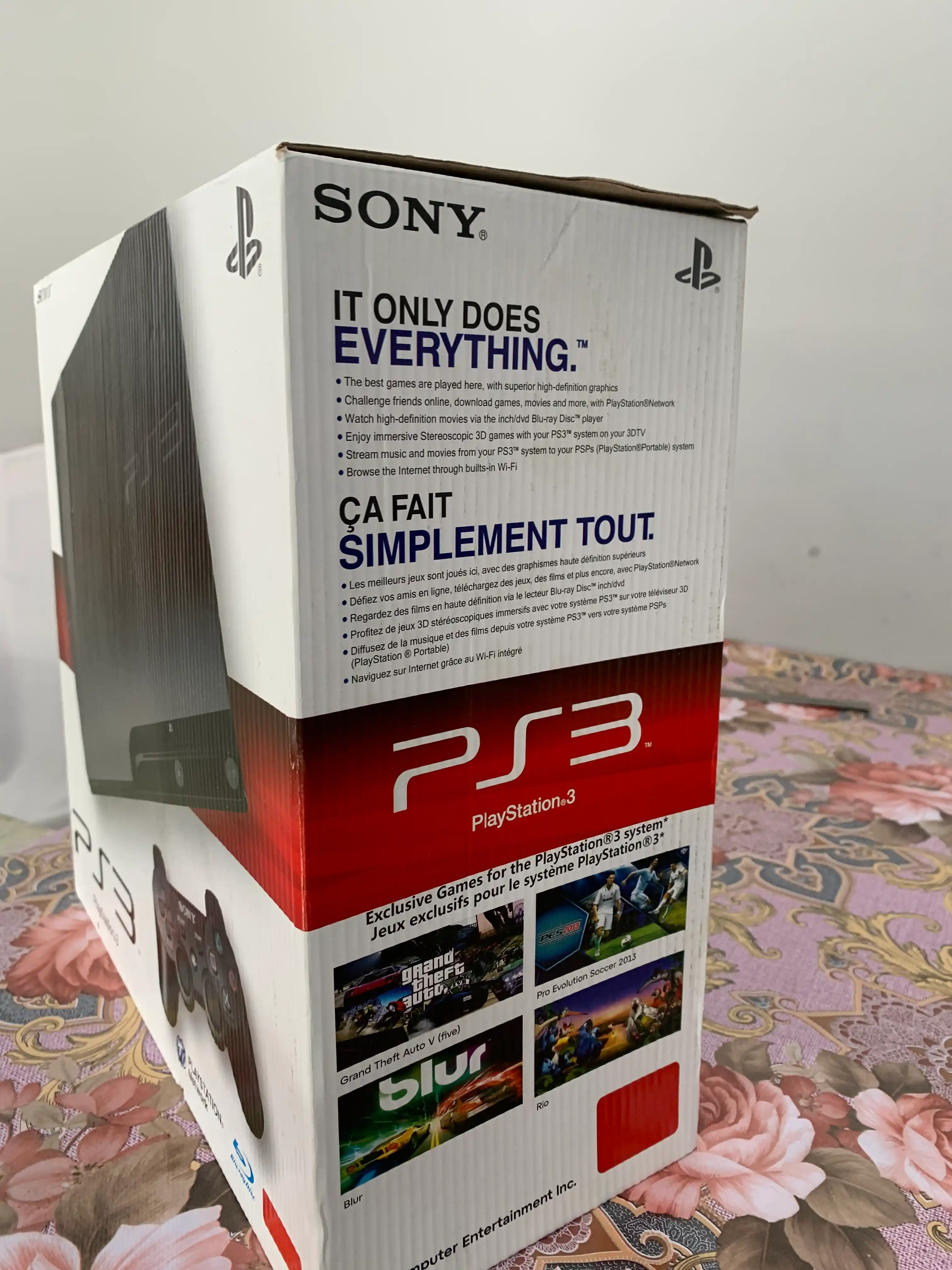 Sony Playstation 3 Supir Slim PS3 o‘yin konsoli, 4 ta o‘yin, joystiklar bilan