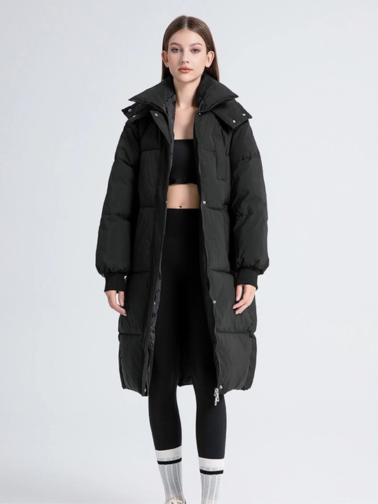 Kurtka ayollar uchun, issiq uzun kurtka - EllyFashion kapyushonli, qishki oversize puxovik