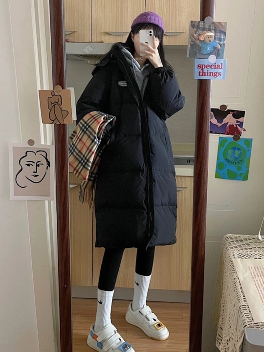 Kurtka ayollar uchun, issiq uzun kurtka - EllyFashion kapyushonli, qishki oversize puxovik