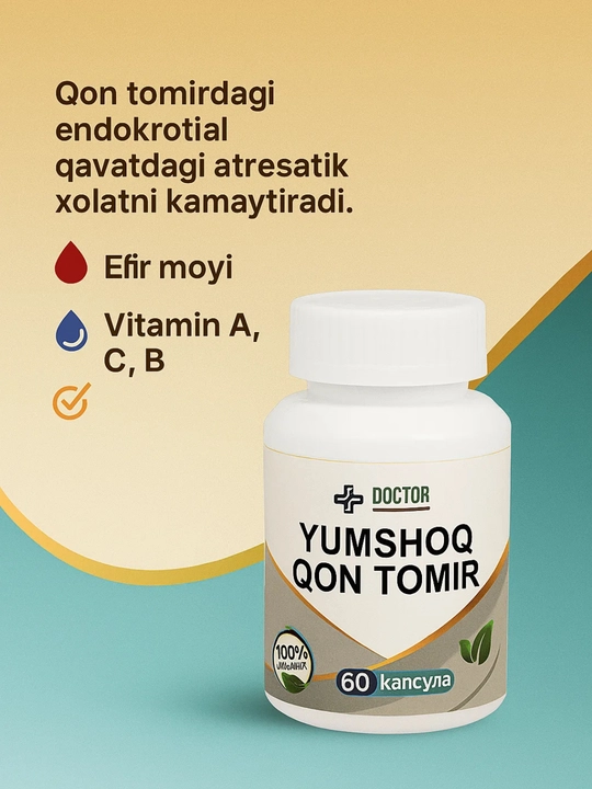 Yumshoq qon tomir, Temir, Efir moyi Vitamin A, C, B, B - 