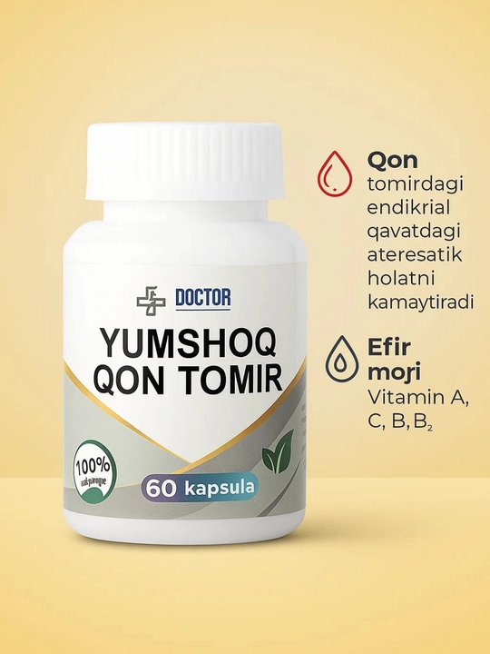 Yumshoq qon tomir, Temir, Efir moyi Vitamin A, C, B, B