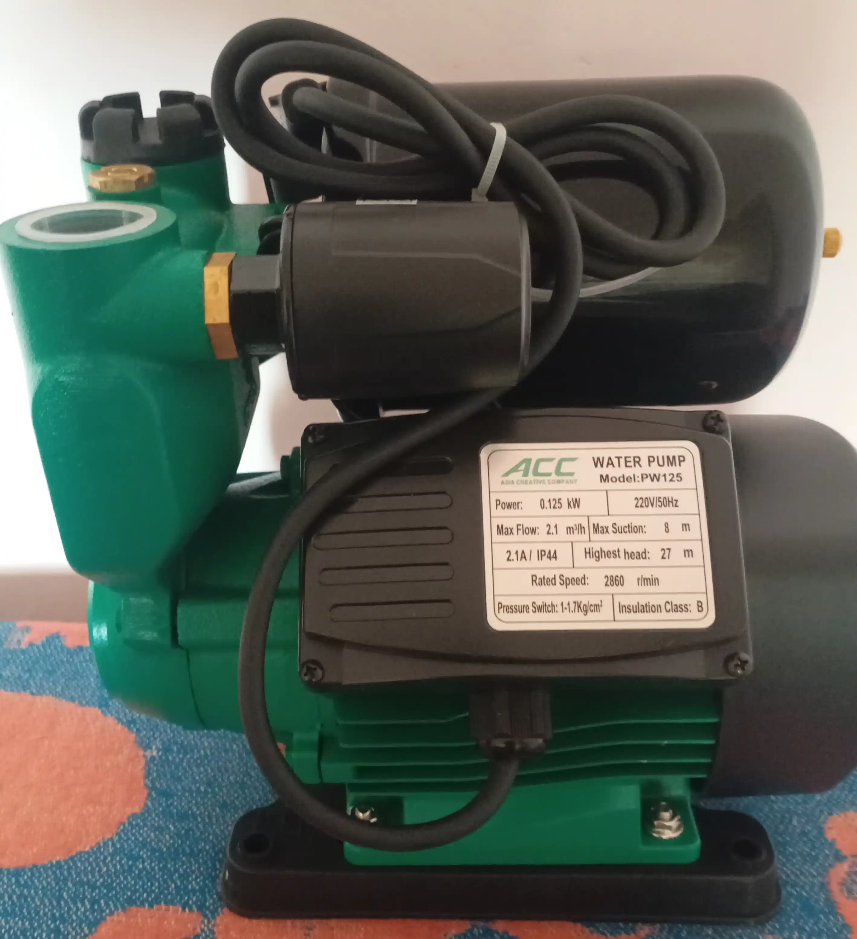 ACC PW125 Avtomatik o'z-o'zidan ishlaydigan periferik suv nasos