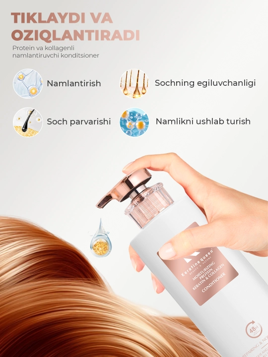 Keratin Queen шампунь, smooth collagen, без сульфатов, парабенов, 750 мл