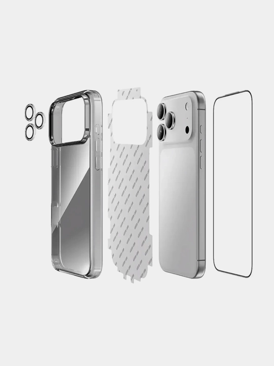 Набор 4 в 1 Green Lion Defender. Чехол, стекло, камера защита для iPhone 17-16 Pro/Pro Max - 