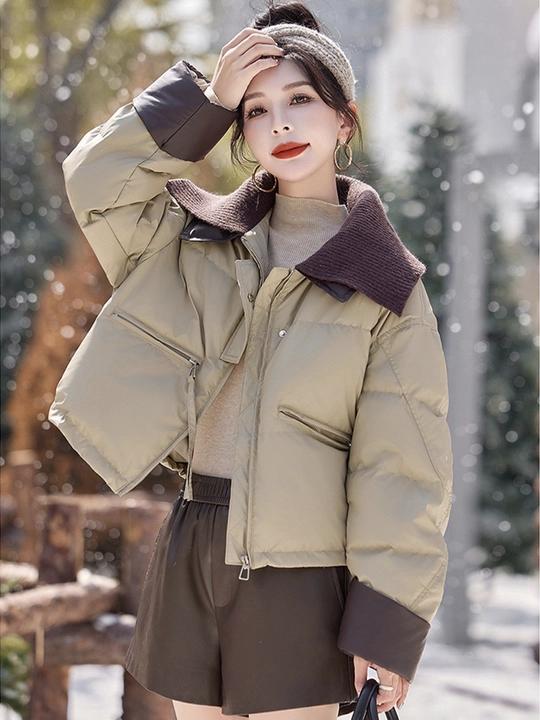 Kurtkalar ayollar uchun, oversize, qalin kapishoni bilan still koreyskiy kuz va qish uchun