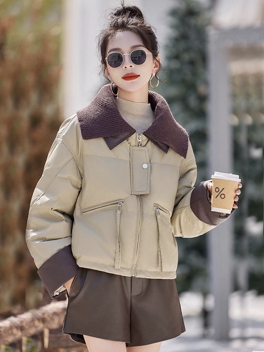 Kurtkalar ayollar uchun, oversize, qalin kapishoni bilan still koreyskiy kuz va qish uchun