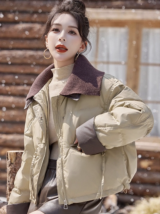 Kurtkalar ayollar uchun, oversize, qalin kapishoni bilan still koreyskiy kuz va qish uchun