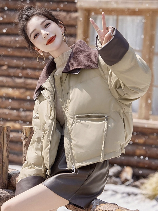 Kurtkalar ayollar uchun, oversize, qalin kapishoni bilan still koreyskiy kuz va qish uchun