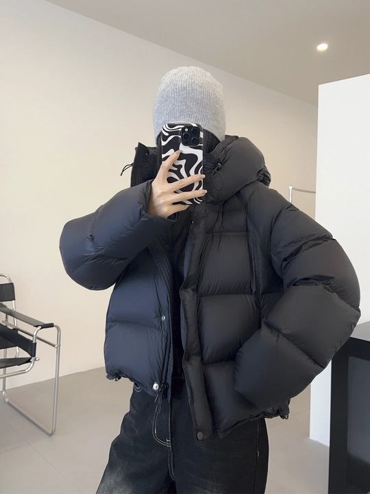 Kurtkalar ayollar uchun, oversize, qalin kapishoni bilan still koreyskiy kuz va qish uchun