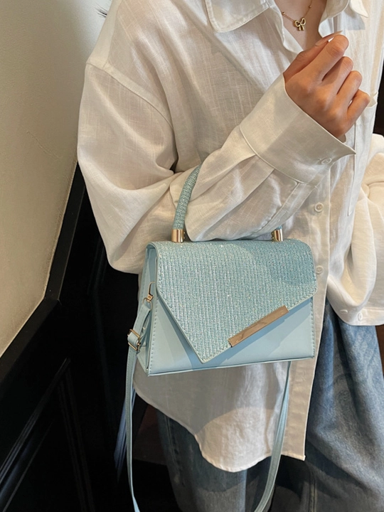 Ayollar va qizlar uchun zamonaviy yelka sumkasi, eko charm, 5 rang, o'lchami 17x21 sm