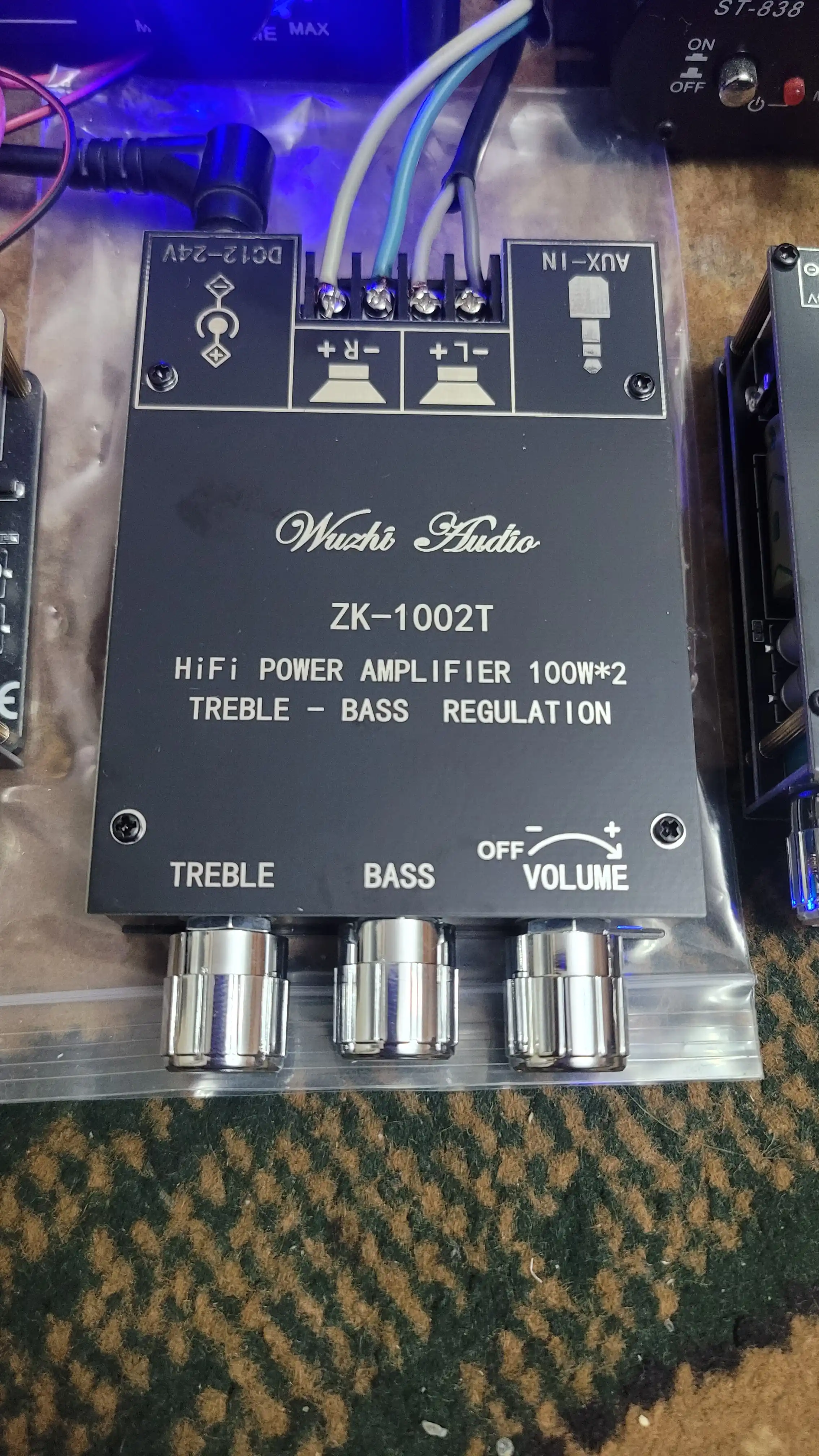 ZK-1002T 2 kanalli streo ovoz kuchaytirgich, 2×100 Vt