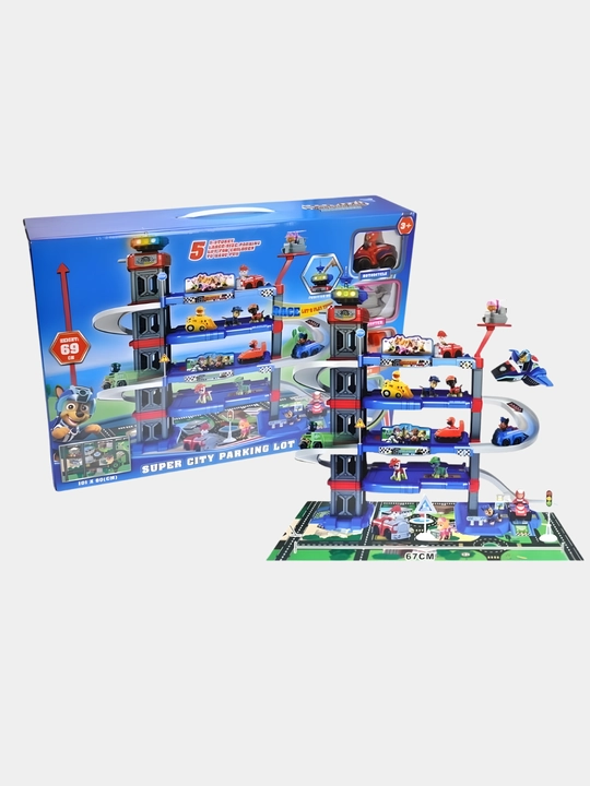 Paw Patrol avtomobili to'plami: qutqaruv bazasi, avtoturargoh, patrul avtomobili