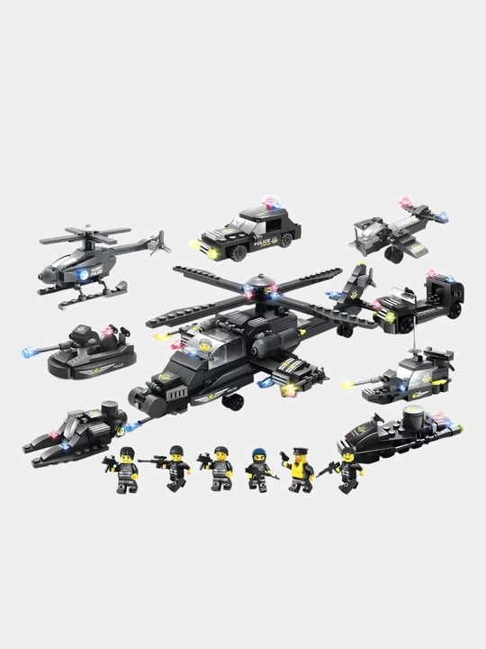 Lego mos konstruktor, lego avtomobil, samolyot, politsiya, vertolyot
