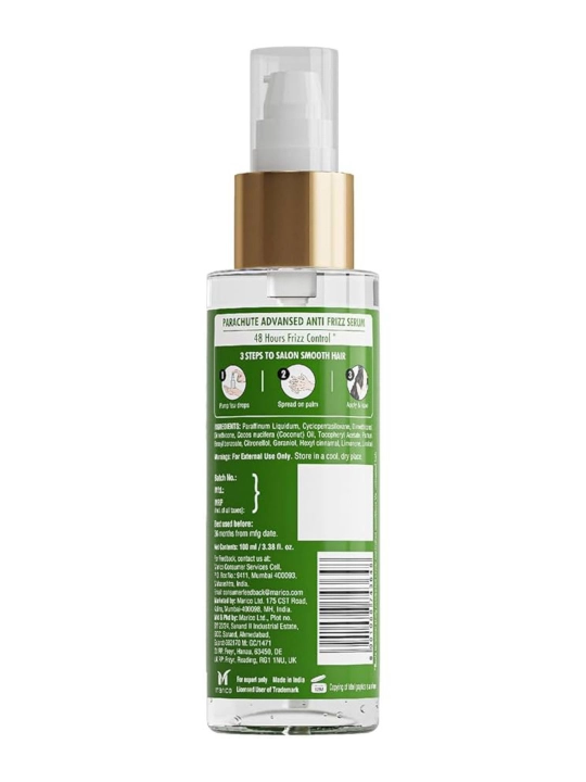 E vitaminli PARACHUTE ADVANSED ANTI-FRIZZ SERUM OIL soch uchun zardob-moy