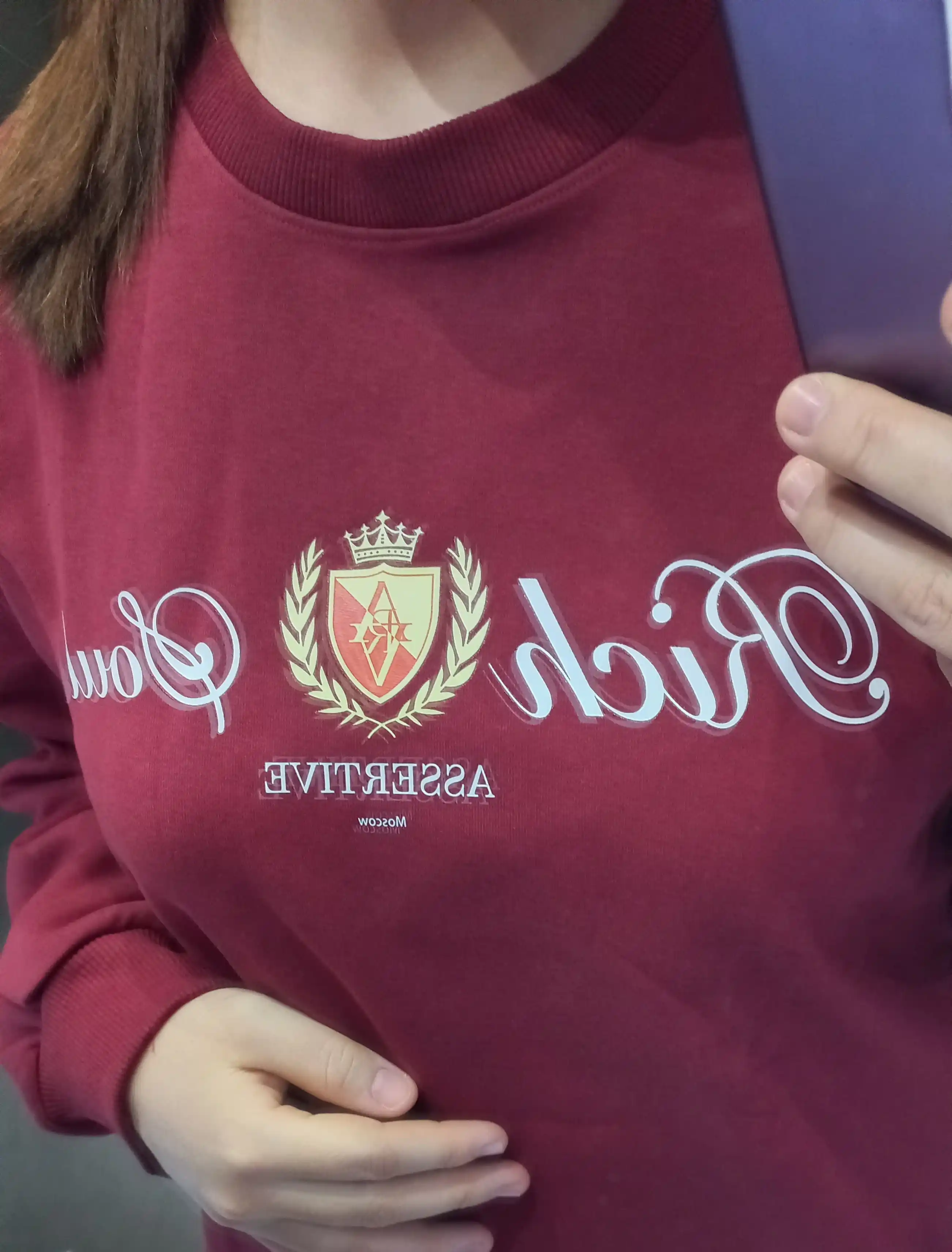 Ayollar svitshoti, oversize, yengi uzun, ichki yumshoq qatlamsiz