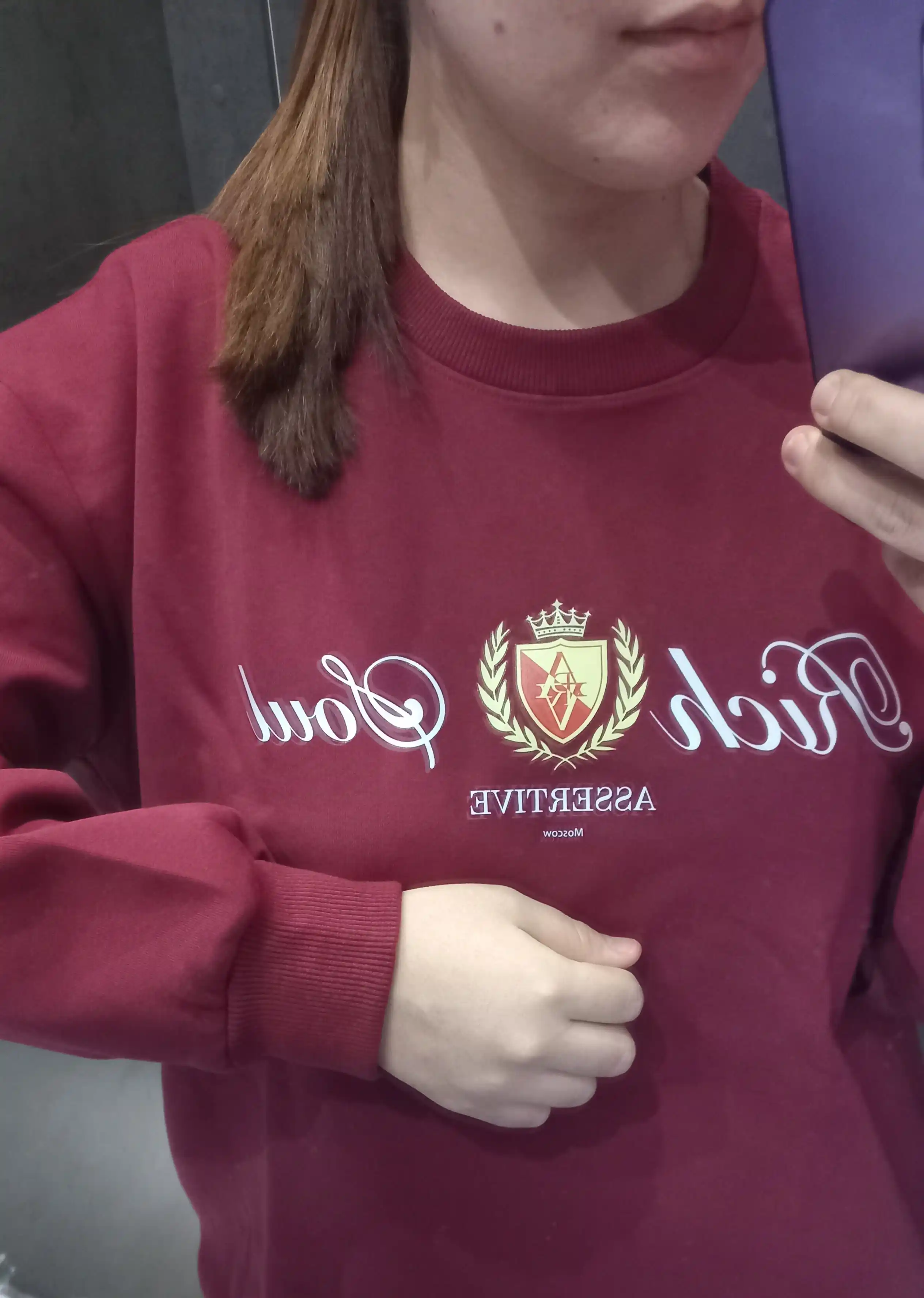 Ayollar svitshoti, oversize, yengi uzun, ichki yumshoq qatlamsiz