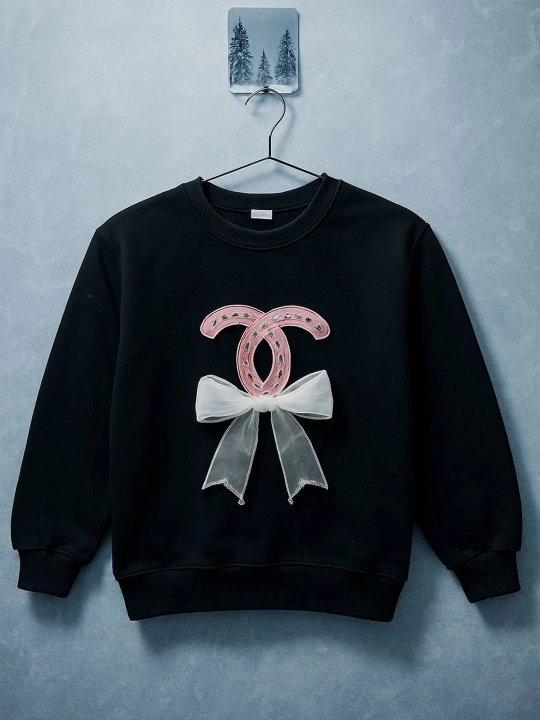 Хлопковая толстовка в стиле “Chanel” для девочек