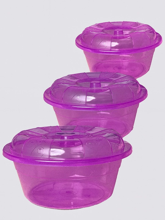 3 dona konteyner to‘plami – ovqat saqlash va pishirish uchun, qopqoqli, BPA-free plastik