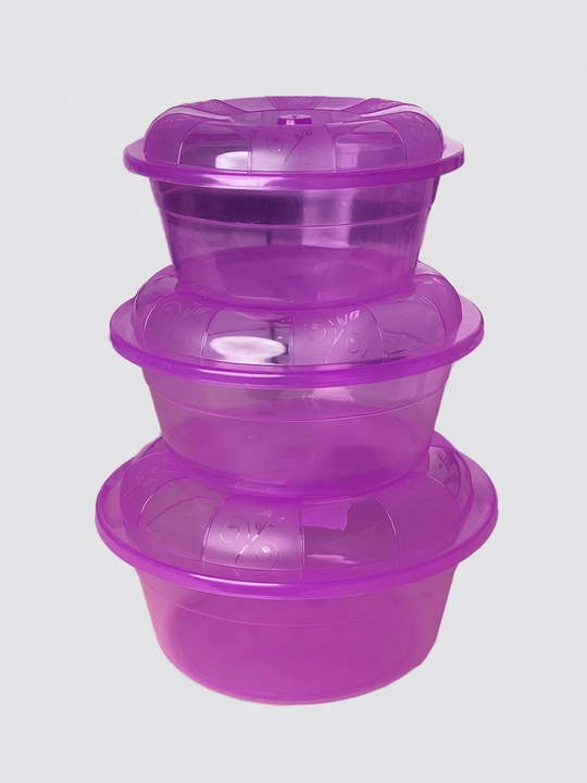 3 dona konteyner to‘plami – ovqat saqlash va pishirish uchun, qopqoqli, BPA-free plastik