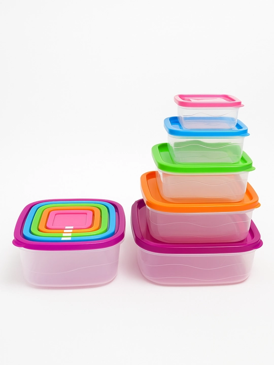 3 dona konteyner to‘plami – ovqat saqlash va pishirish uchun, qopqoqli, BPA-free plastik