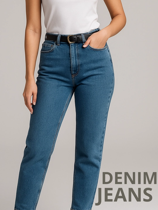 Ayollar uchun qalin denim jinsi shim 