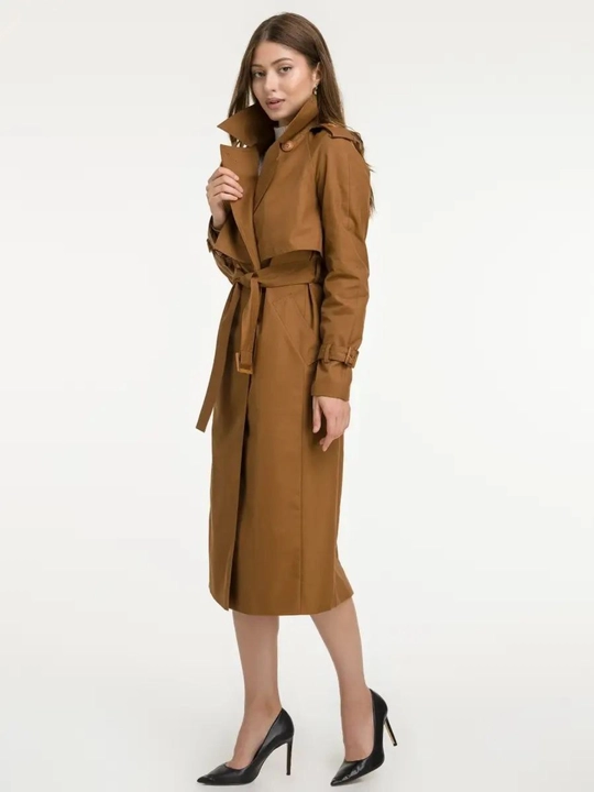Bej trench palto ayollar uchun, uzun plash, klassik bahorgi palto, trench coat, ofis uslubi