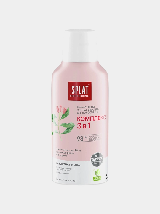 SPLAT Professional "Kompleks 3 v 1" og‘iz bo‘shlig‘ini chayish vositasi, 275 ml - 