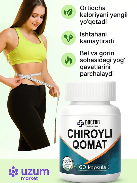 CHIROYLI QOMAT kapsula tabiiy BAD metabolizm qo‘llab quvvatlash vitamin kompleks - 