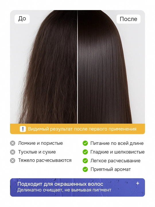 Keratin Queen шампунь безсульфатный, с аргановым маслом, для увлажнения волос, 750 мл
