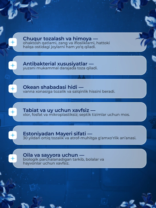 Чистящее средство MAYERI All-Care для туалета, Океан, 750 мл