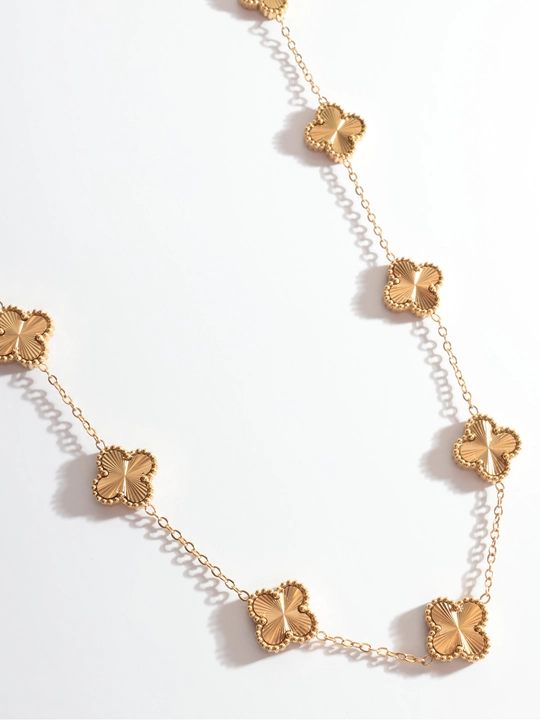 Комплект Van Cleef цепочка с кулоном, браслет, серьги, женская бижутерия