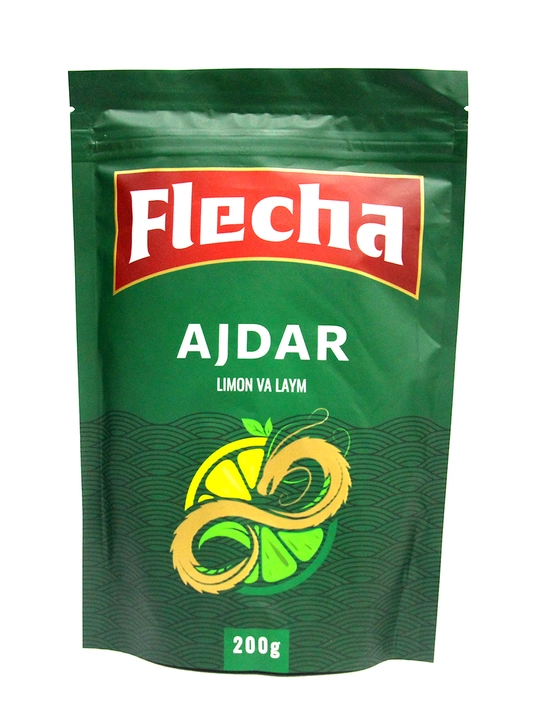 Китайский зеленый чай Flecha Ajdar Лимон и Лайм, крупнолистовой, 200 гр - 
