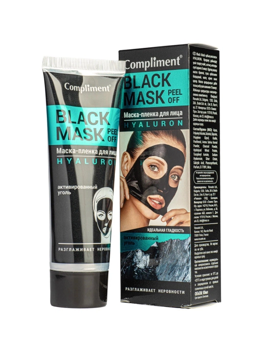 COMPLIMENT Black Mask Маска-пленка для лица Hyaluron, 80 мл