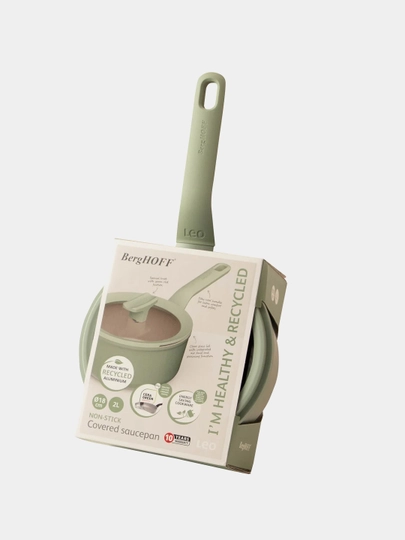 Ковш BergHOFF Leo Balance Sage, кованый алюминий, антипригарное покрытие, 18 см