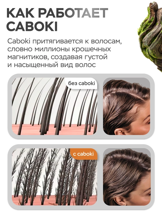 Загуститель для волос от Caboki ECO, для всех типов волос, 25 гр