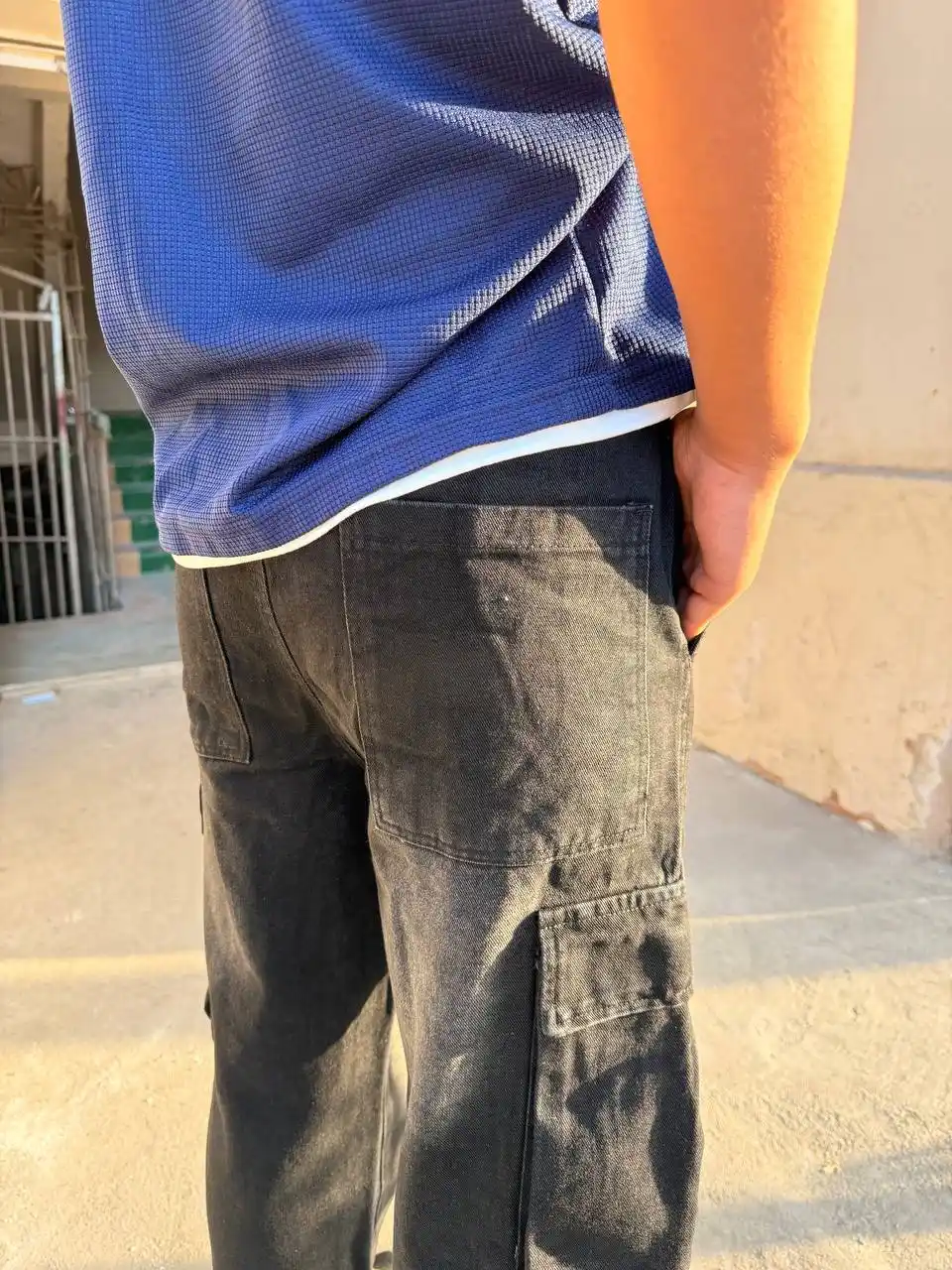 Elastik belbog‘li erkin bichimli erkaklar jinsi shimlari (Loose Fit), qulay, kundalik jinsi shimlar