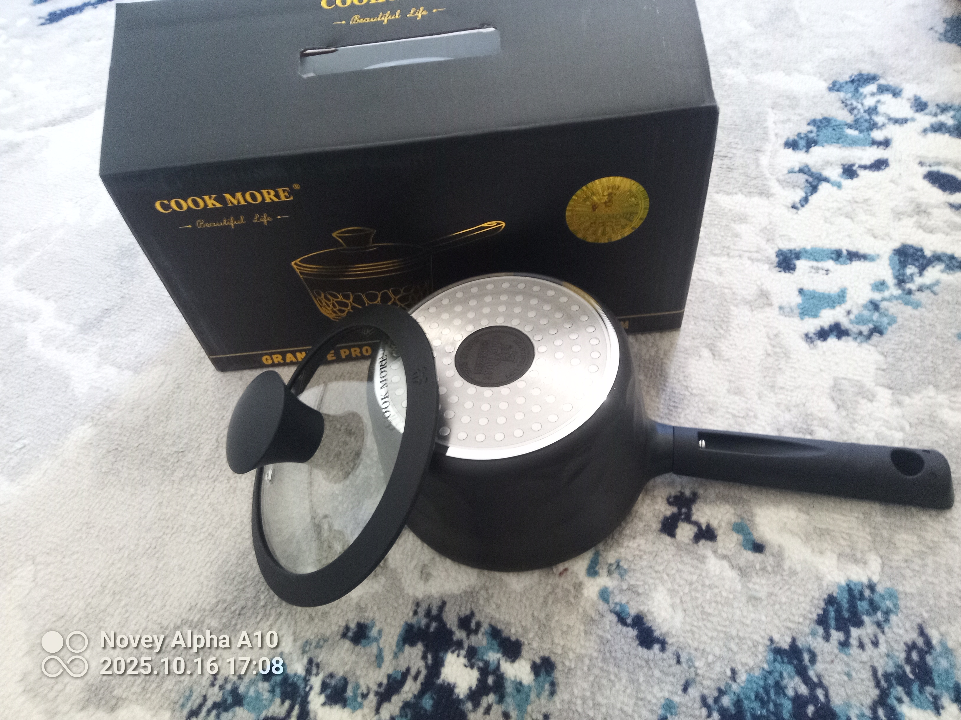 COOK MORE granit cho‘mich 16 sm, kuyishga qarshi, qopqoqli, induksiya uchun