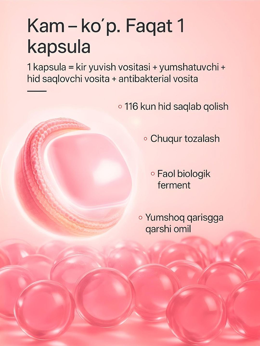 Капсулы для стирки Timson C – с приятным ароматом «Rosa» и «Pomelo Rose», формула 4 в 1
