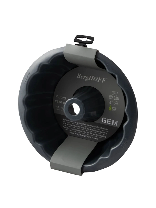 Форма для выпечки BergHOFF "Gem", рифленая, высокоуглеродистая сталь, серый цвет