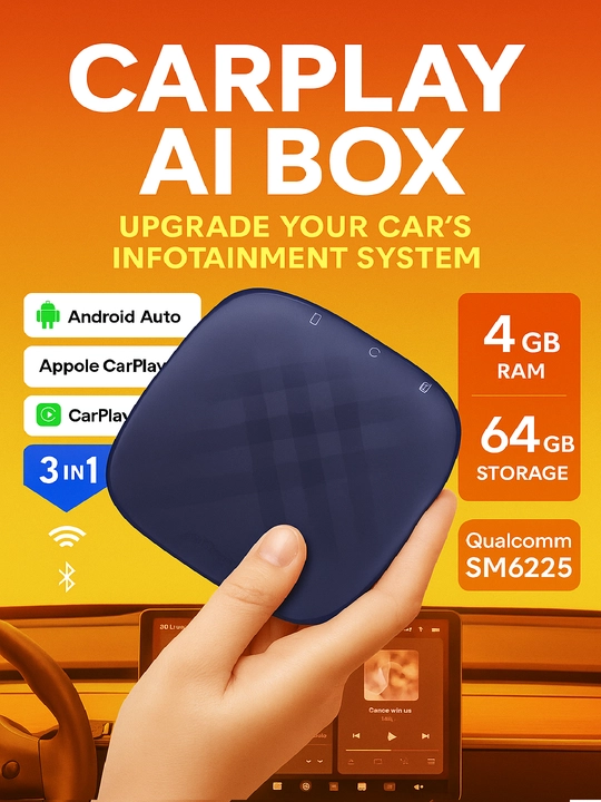 Беспроводной карплей адаптер андроид CarPlay Ai Box, 4,64 Гб - 