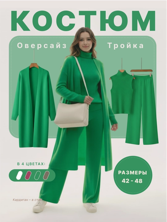 Стильный женский костюм тройка, выбор для повседневного образа - 