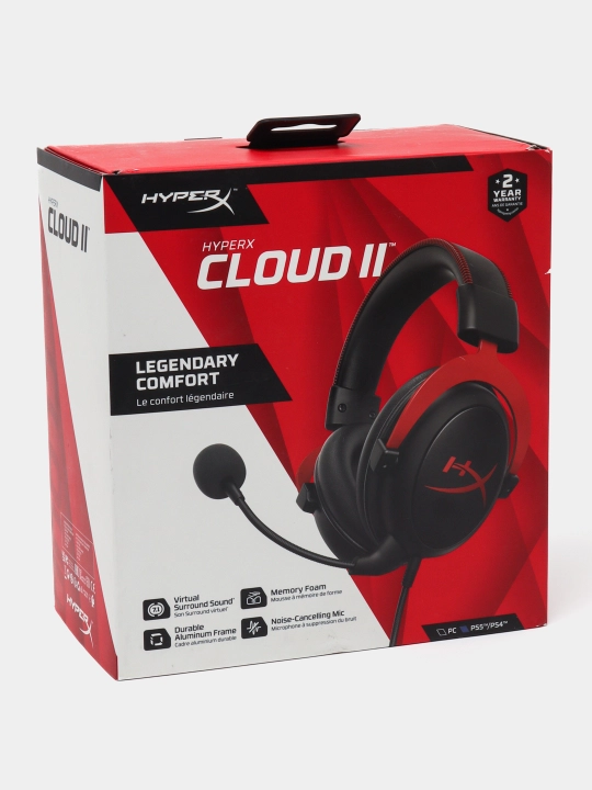 O‘yin uchun quloqchinlar Hyperx Cloud II Red