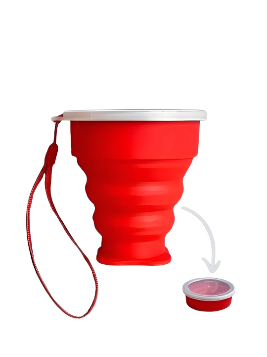 Silikon qopqoqli yig‘ma stakan, 200 ml