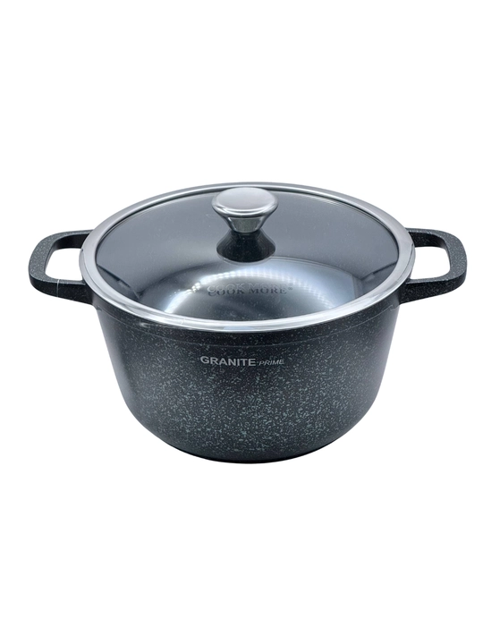 Cook More Granite Prime kastryulka – shisha qopqoqli, granit qoplamali