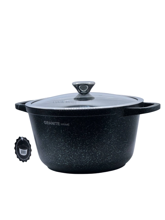 Cook More Granite Prime kastryulka – shisha qopqoqli, granit qoplamali