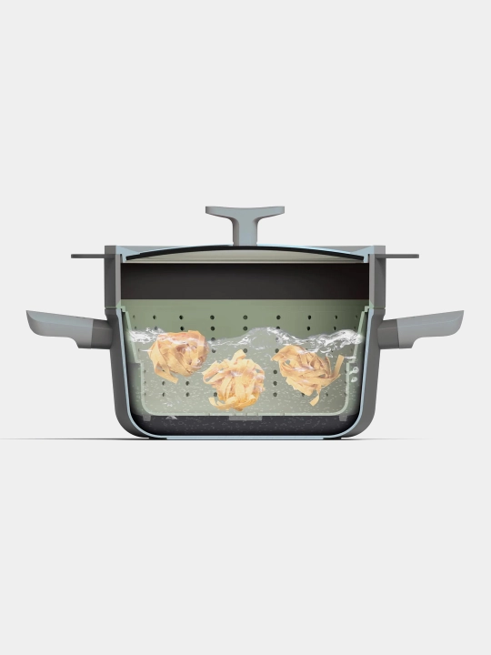 BergHOFF Leo Balance bug‘da pishirish qo‘shimchasi, silikon, yashil rang, spagetti uchun
